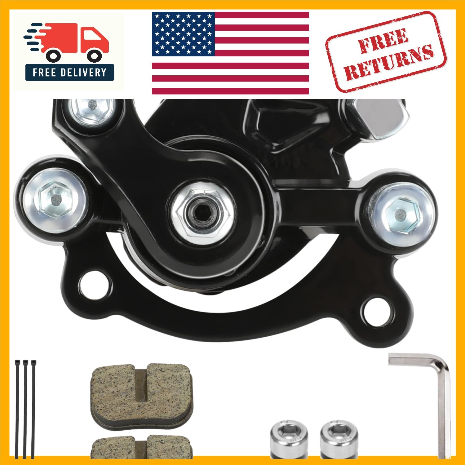 Mechanical Brake Caliper with Dual Pads for Various Mini Bike Models – 8.1 oz
