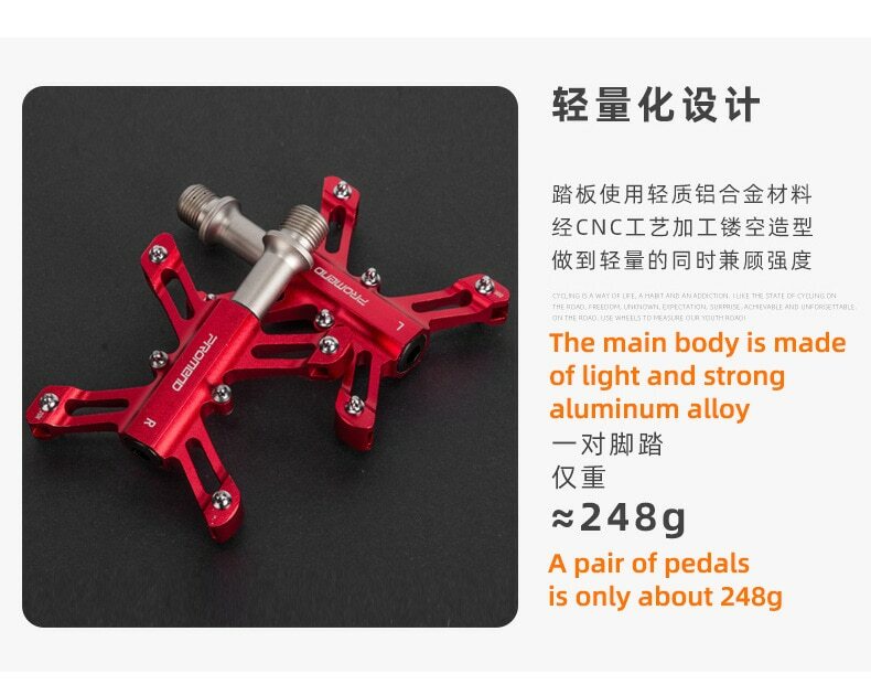 PROMEND Ultralight Mini MTB Road Bike Pedals Folding Bicycle Pedals 3 Bearings
