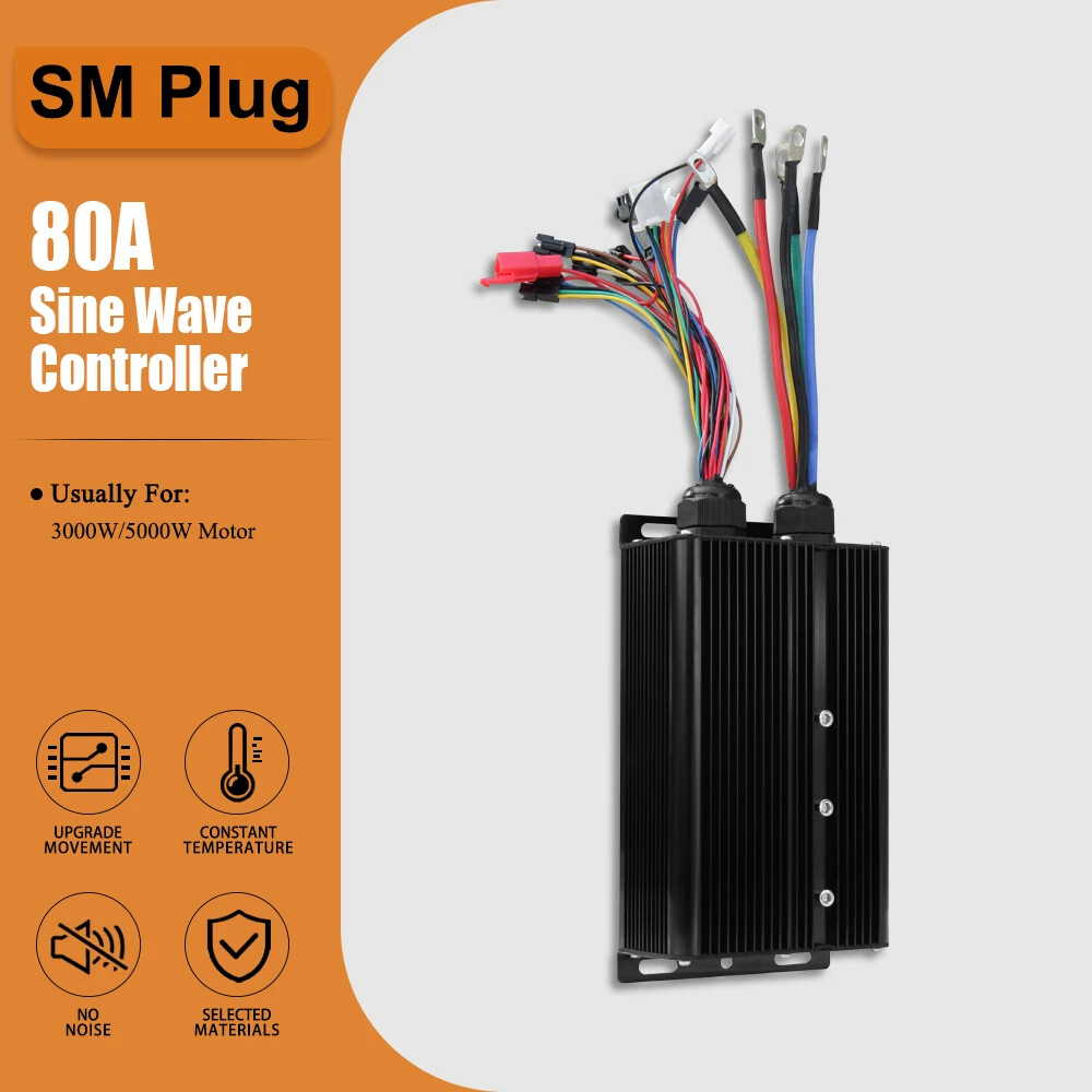 48V/72V 80A Sine Wave Brushless Controller with LCD Display Ebike Conversion Kit