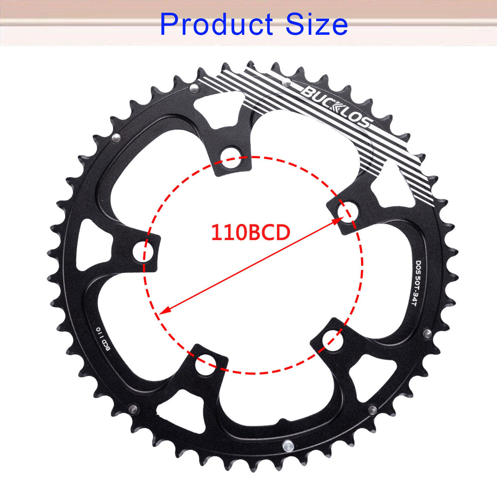 110BCD Double Chainring 34 36 39 50 53 53T Road Bike Round Chain Ring For 8-11S