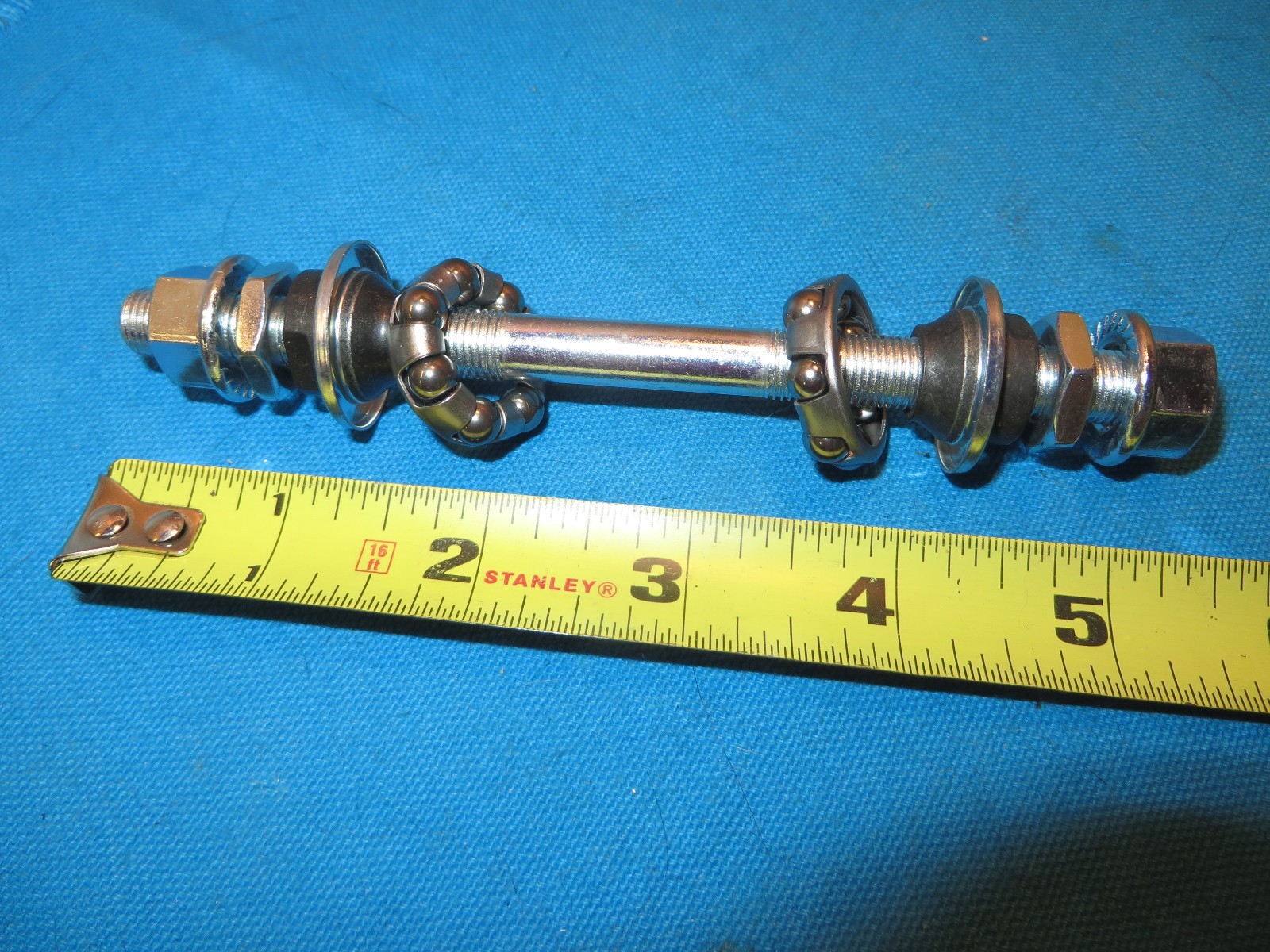 Bicycle Front 3/8″ x 5 1-/2″ Axle with 2 #13 Bearing Cones and Axle Nuts – New