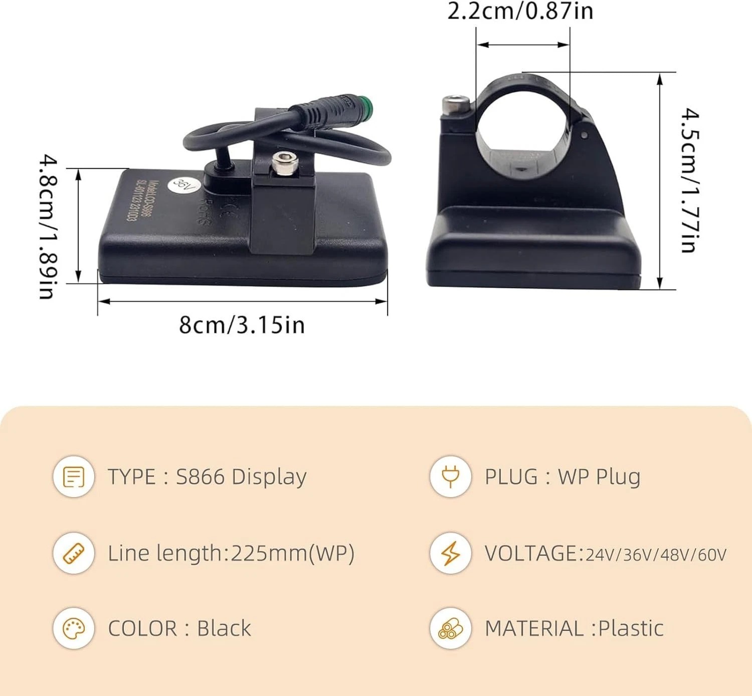 Wireless Speedometer & Odometer for Electric Bikes – S866 LCD Display Control