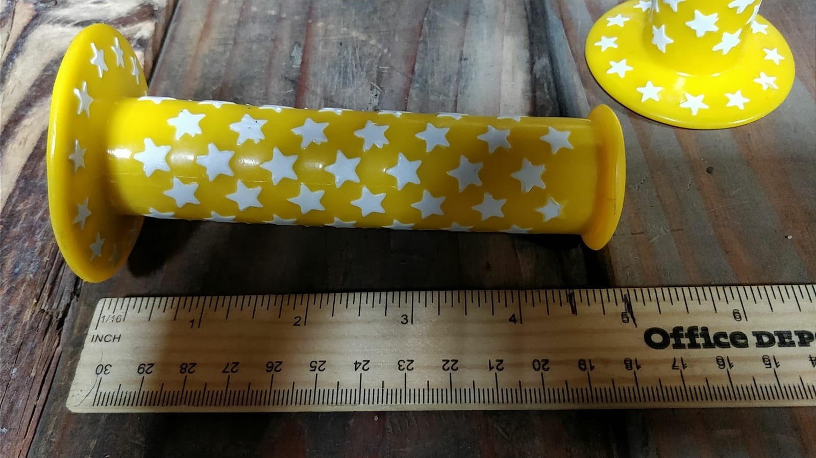 Yellow & White Star Rubber Handlebar Grips Mountain Fixi Track BMX Bike Bicycle
