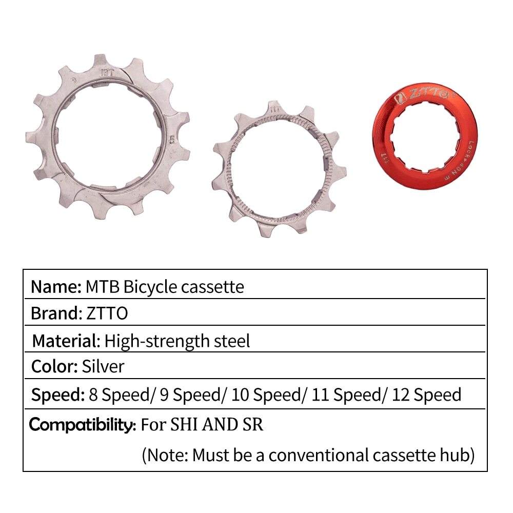 MTB Road Bike 8/9/10/11/12 Speed Cassette Sprocket Freewheel Fit Shimano/SRAM