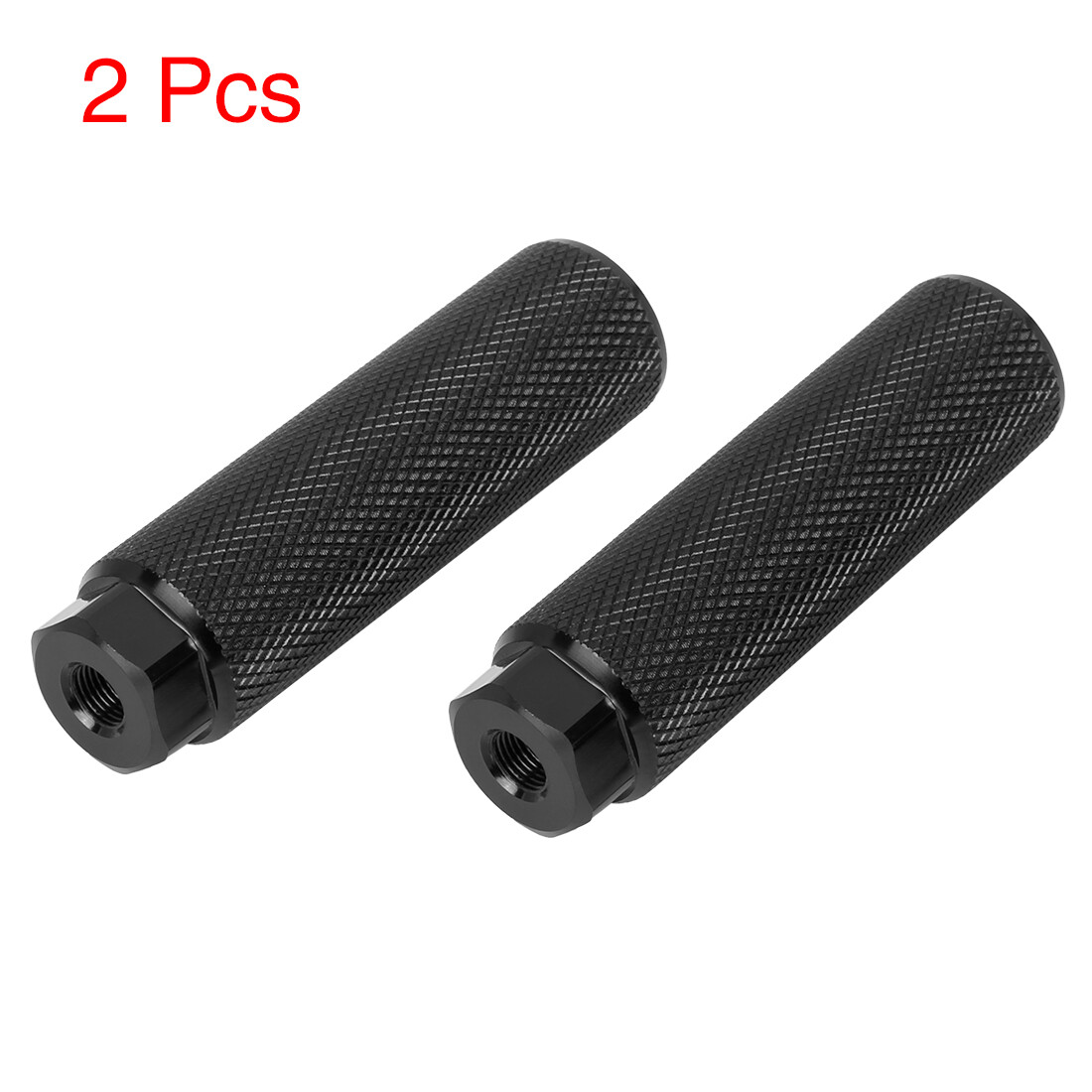 2 Pcs Aluminum Alloy Cylinder for BMX Bicycle Axle Rear Foot Pegs Footrest Black