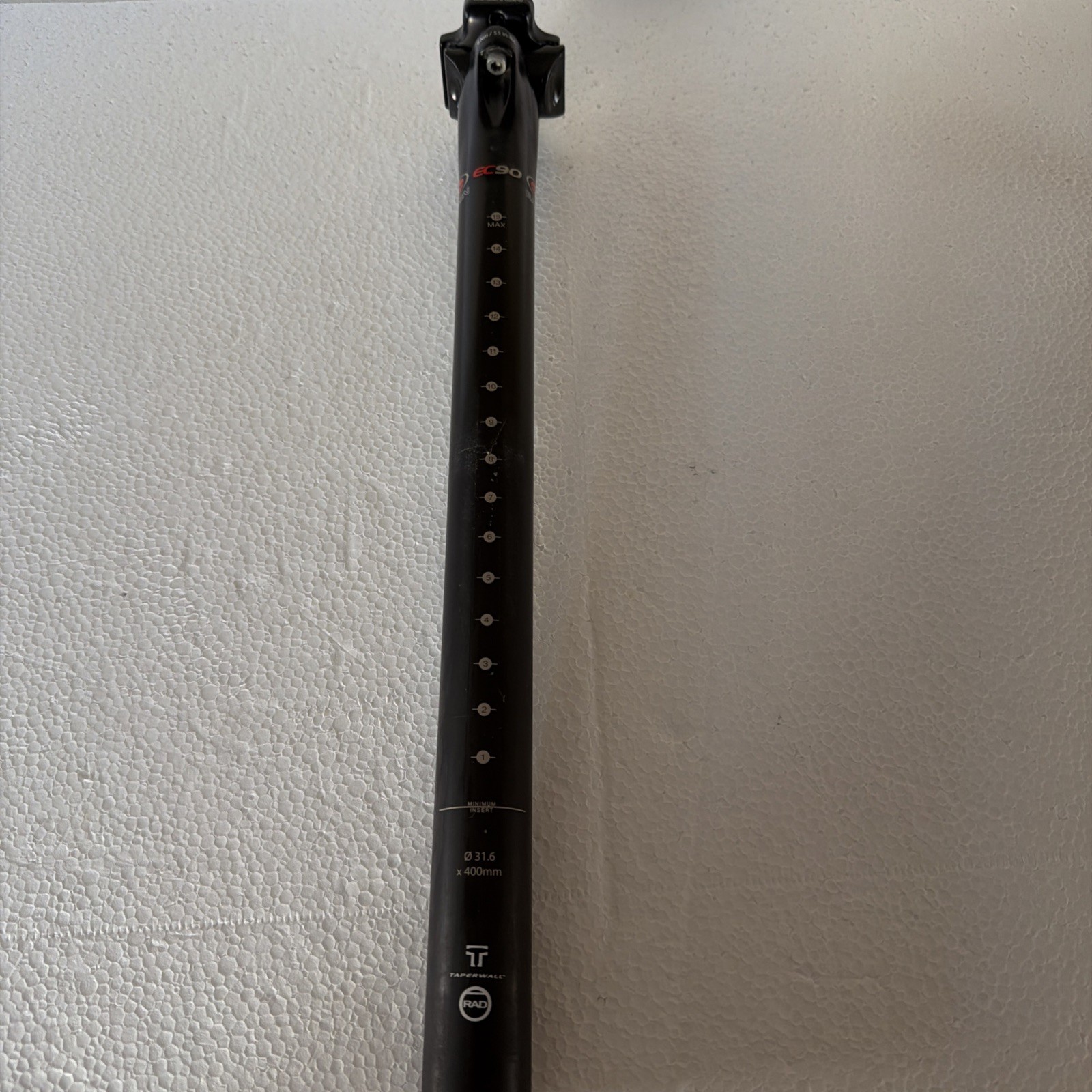 Easton EC90 Zero Seatpost 31.6mm Diameter and 400mm Length. Carbon Fiber