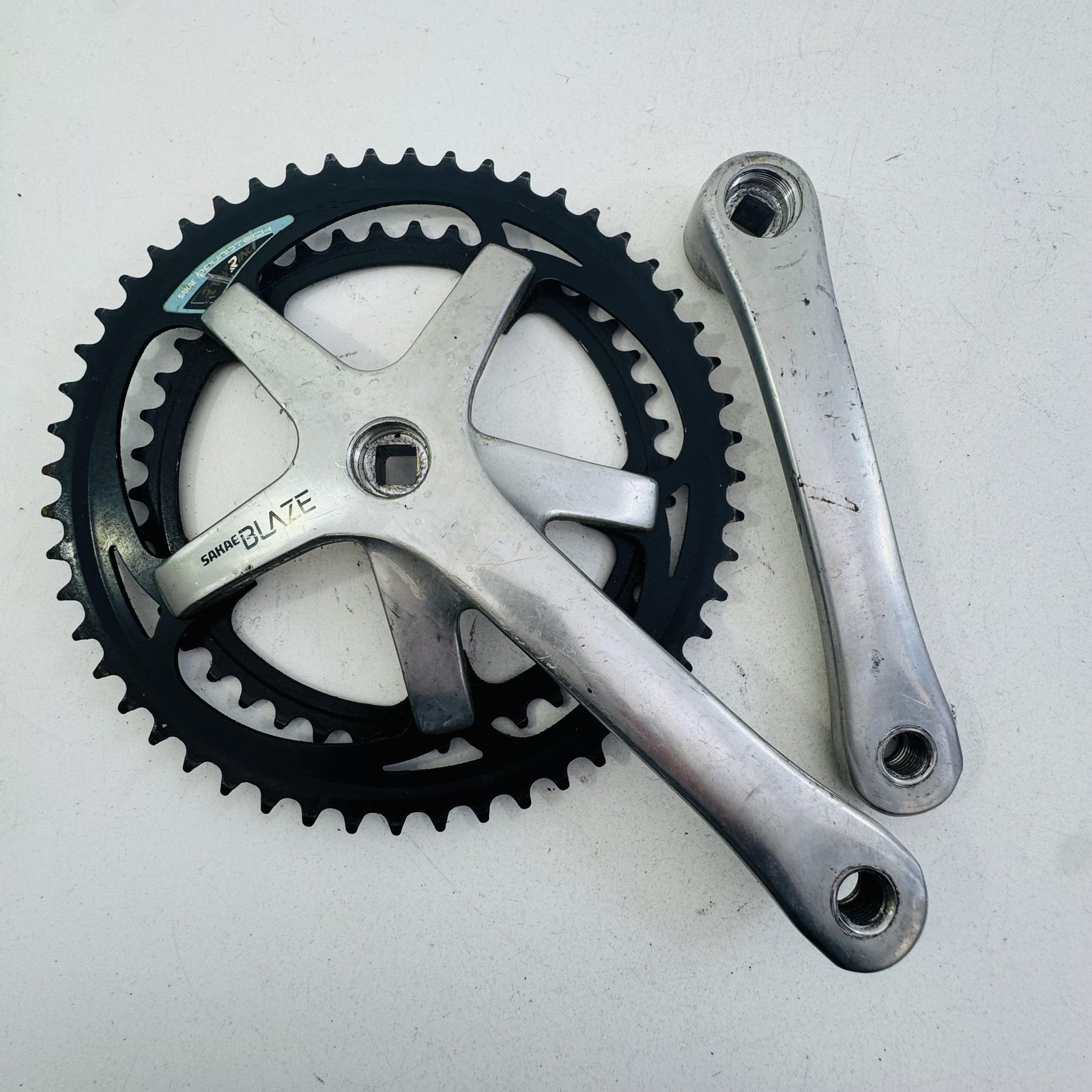 Vintage Sakae Blaze Double Crankset 170mm 52/42T Square Taper 130 BCD Bike A89