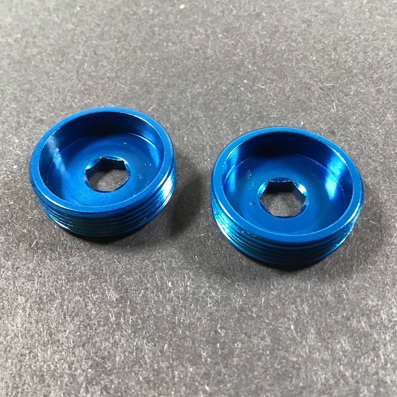 SRP Square Taper Crank Arm Dust Cap Set Blue NOS Vintage MTB Kooka Grafton