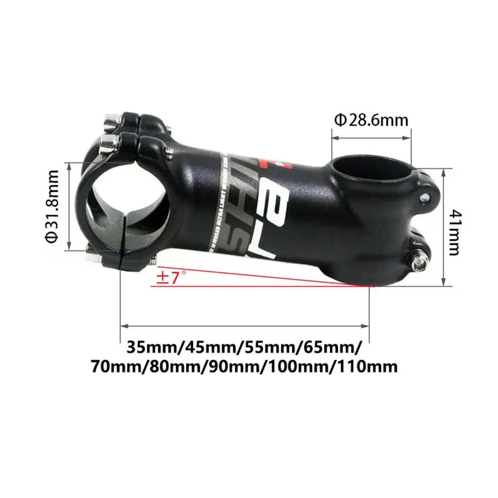 Ultralight Bicycle Stem 31.8mm 7° MTB Road Bike Handlebar Stem 35-110mm