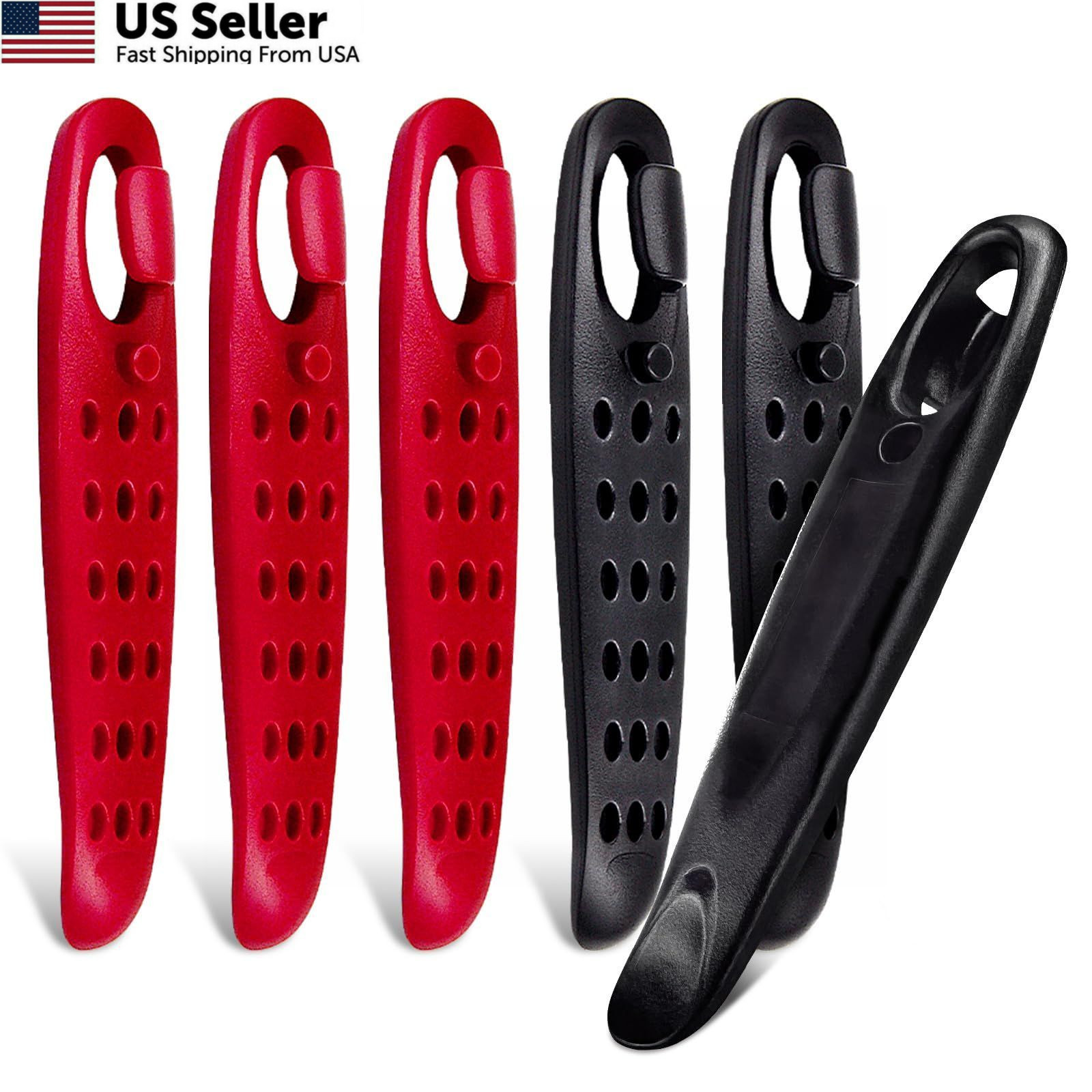 Prutomr Ultra Strong Bicycle Tyre Levers, 2 Sets Compact Compact, Black+Red