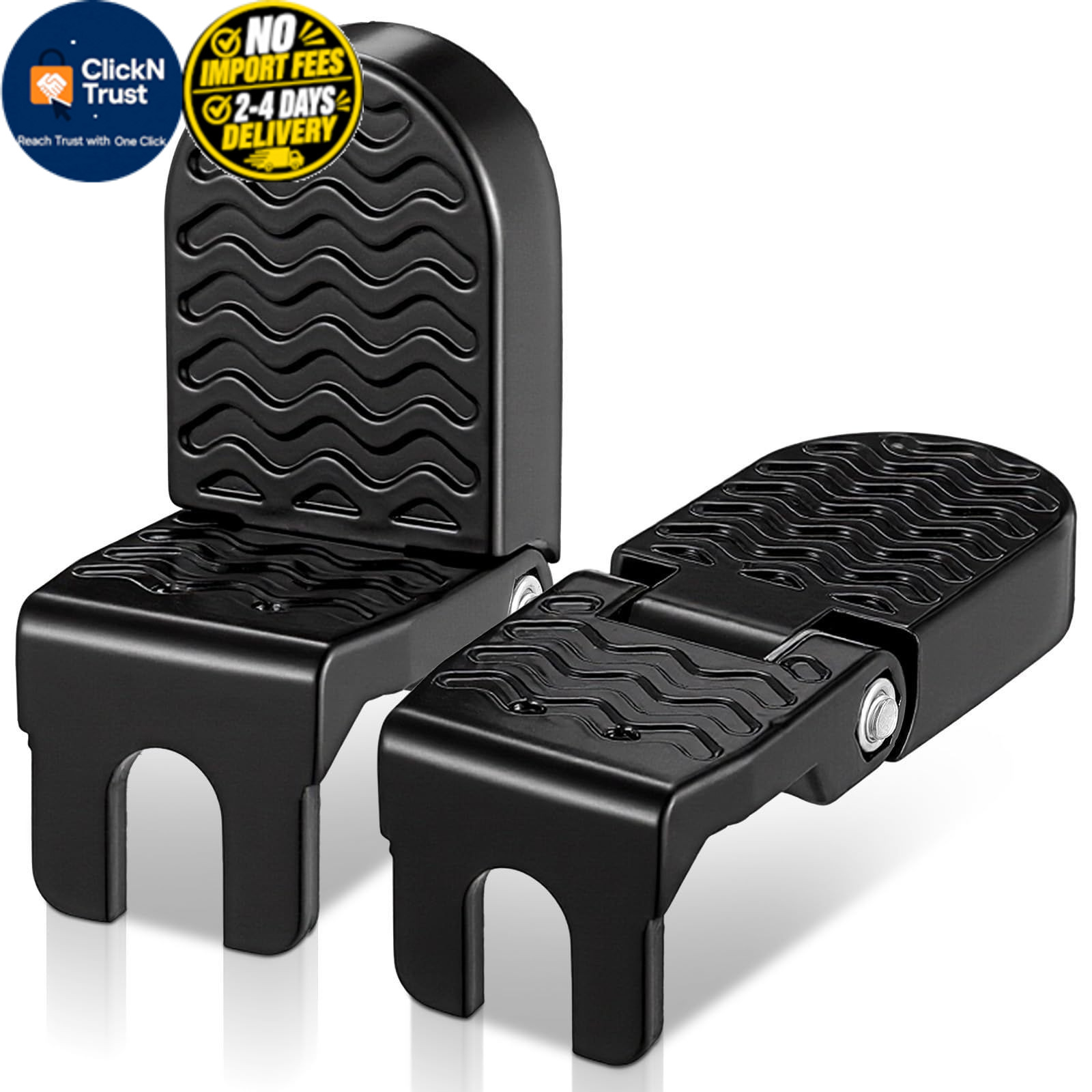 Afcabakila 2Pcs Aluminum Alloy Foot Pegs for E-Bike & 15 MM U Slot, Black