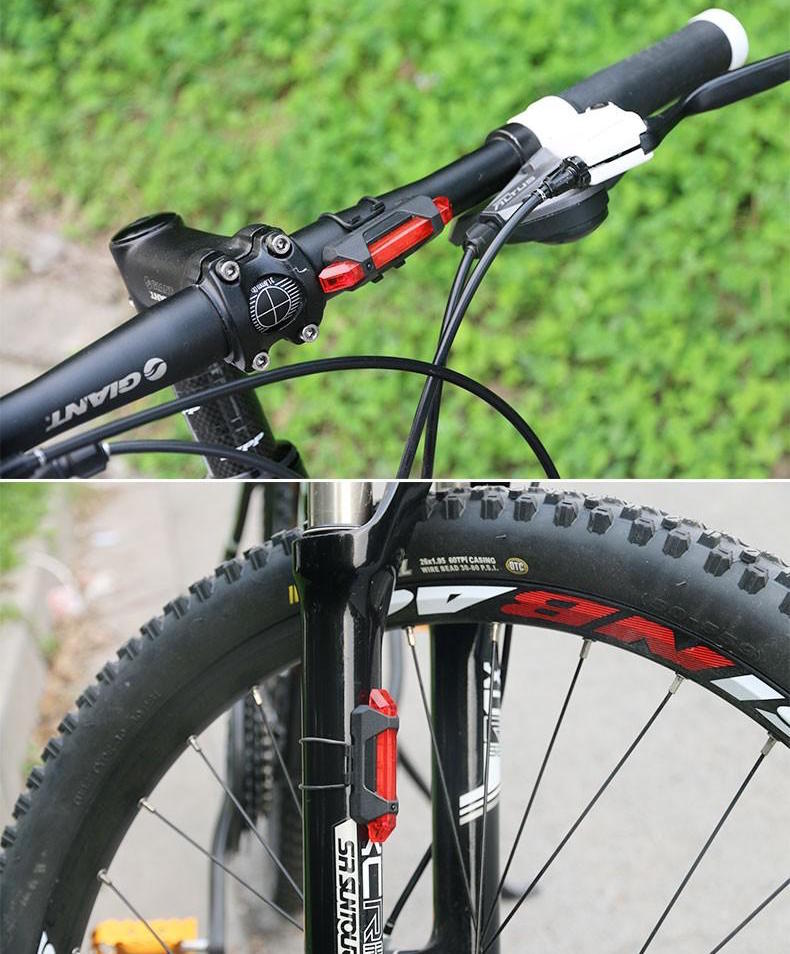 MICRO USB RECHARGEABLE LED Bike LIGHT Bar Head Rear Tail frame Bicycle Beam Lamp