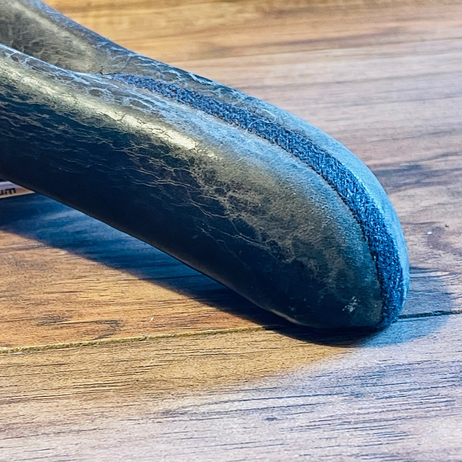 Terry  Cutaway Saddle Gray Leather Titanium Rails