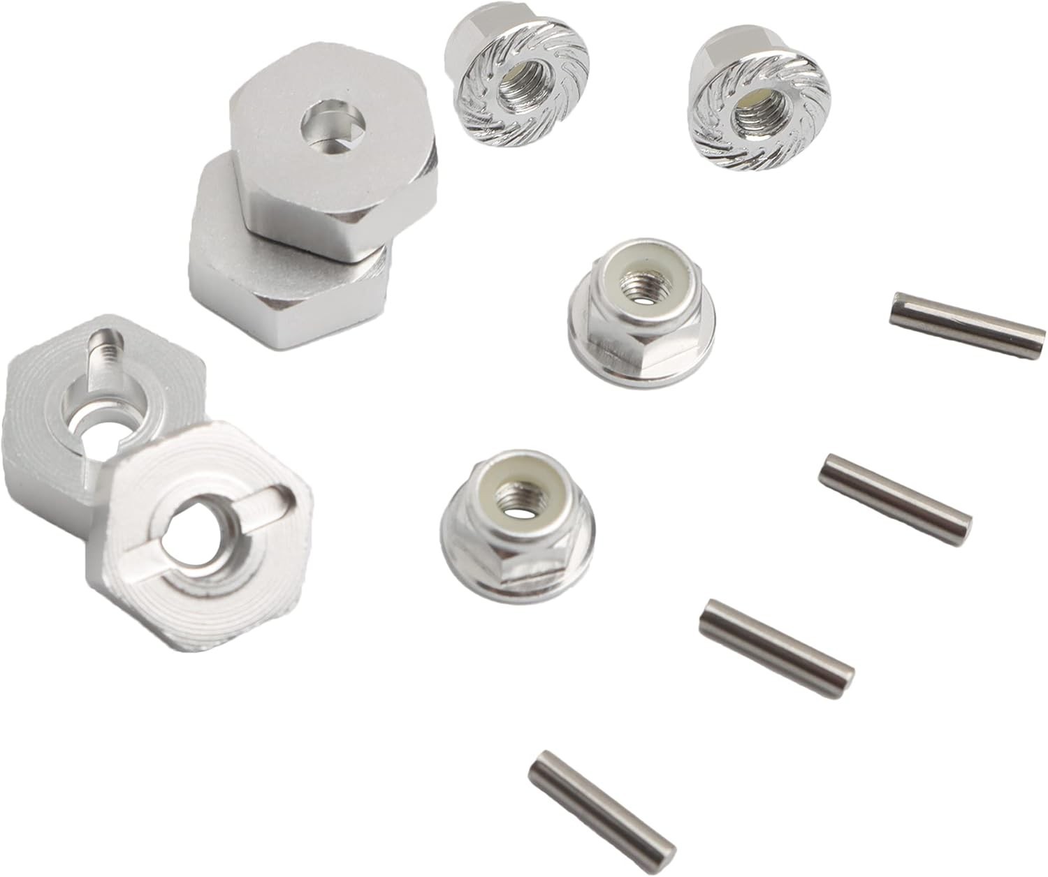 12mm Wheel Hex Hubs Drive Adapter 5mm Thick & Flange M4 Lock Nuts Aluminum fo…