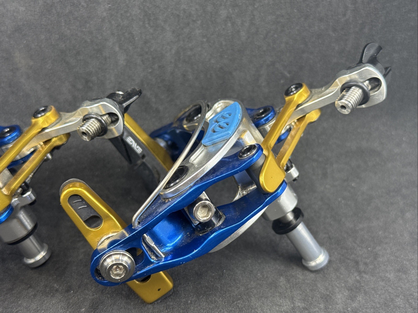 Cane Creek eeBrakes LIMITED EDITION ~ Blue Gold Silver ~ Rim Brakes Center Mount