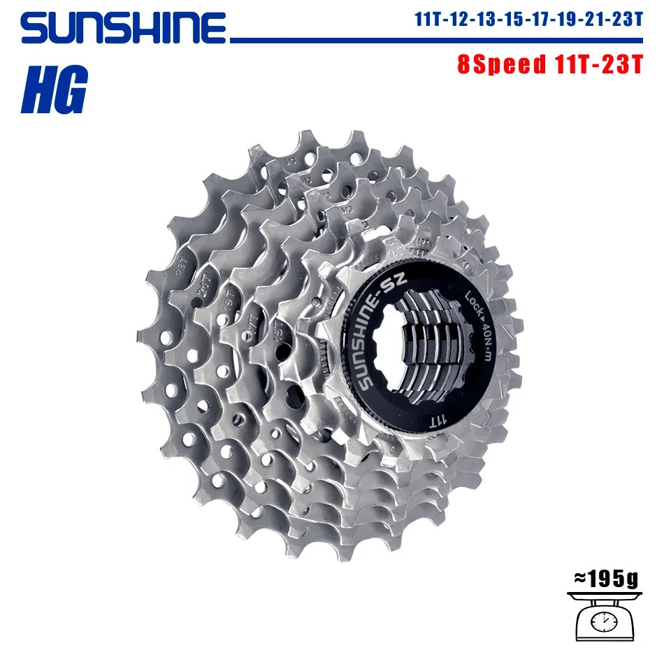 SUNSHINE Road Bike Cassette 8/9/10/11/12 Speed 23/25/28/32/34/36T K7 Cassette 8V