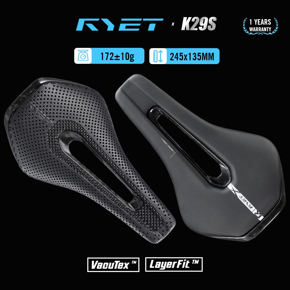 3D Printed Carbon Bike Saddle 135/145/155mm for MTB Gravel Road Bike Hollow Tech