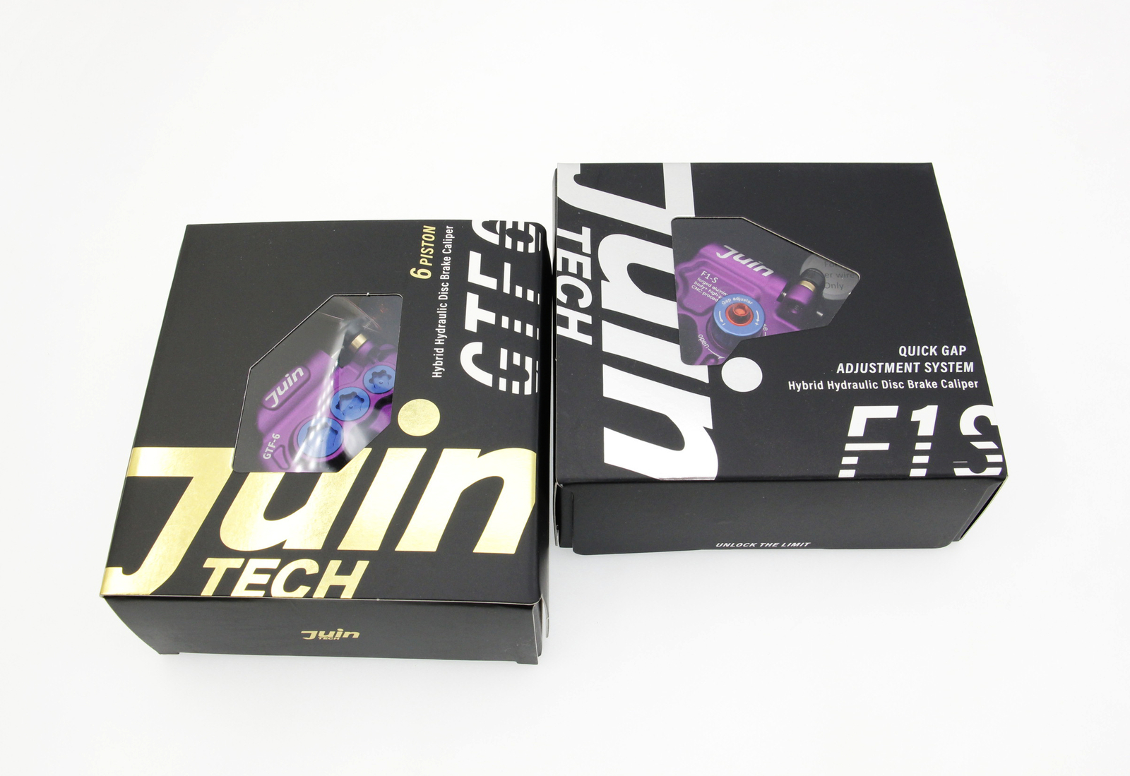 Juin Tech GTF6 Cyclocross Bike 6-Piston Hydraulic Brake Caliper Set Purple