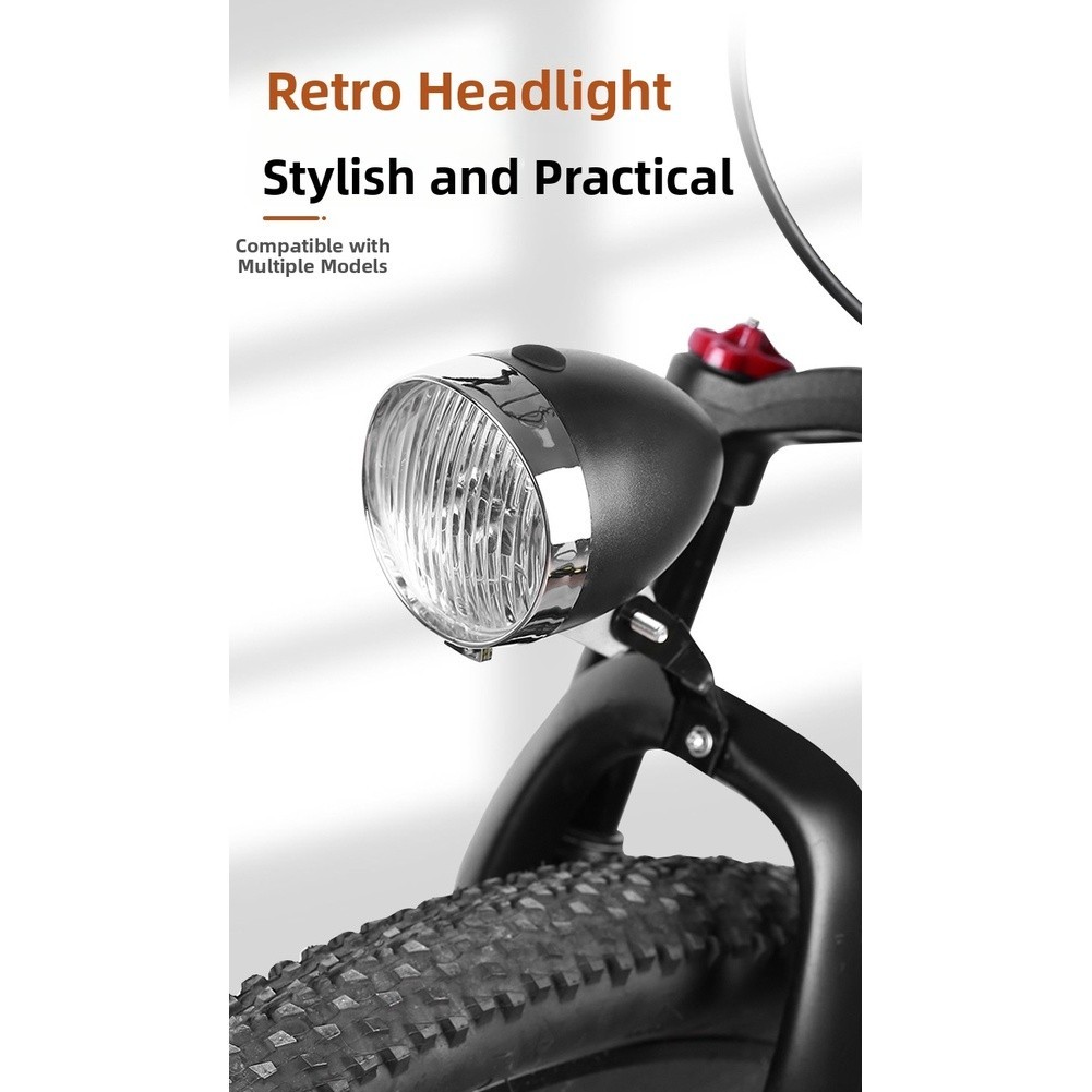 USB Rechargeable 3 LED Bicycle Headlight Retro Design Waterproof for All Bikes