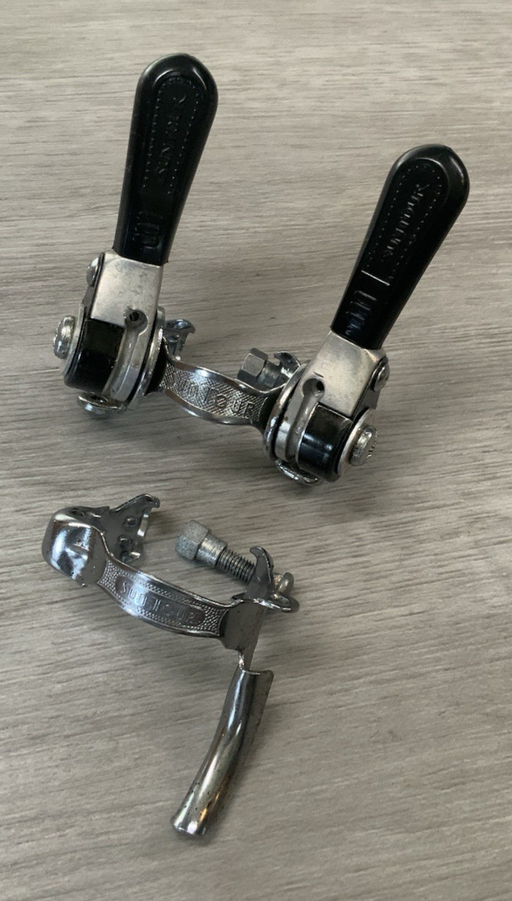 SUNTOUR DOWN-TUBE SHIFTERS RATCHET STYLE CLAMP ON FRICTION WITH SUNTOUR GUIDE