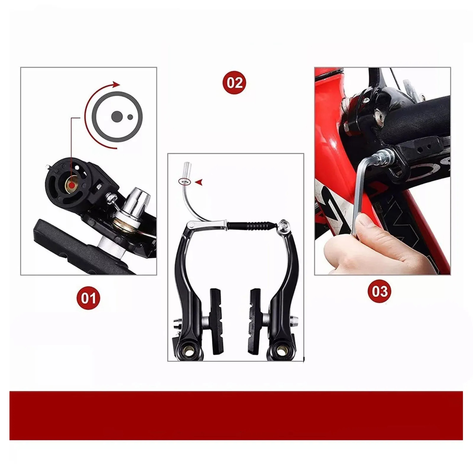 Mountain Bike V Brake Set Bike Front Rear V Brake Set Aluminum Alloy Mountain Ro