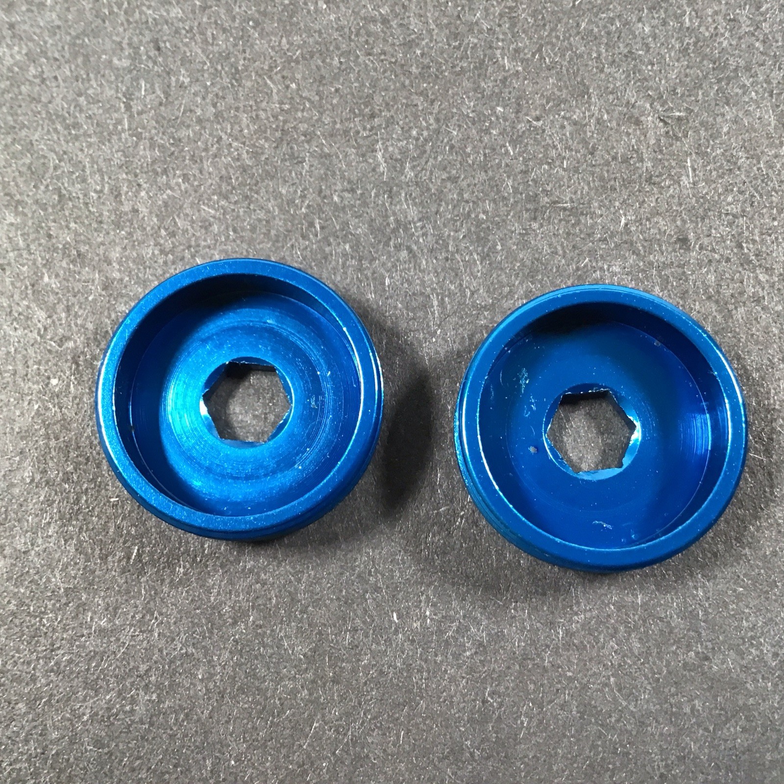 SRP Square Taper Crank Arm Dust Cap Set Blue NOS Vintage MTB Kooka Grafton