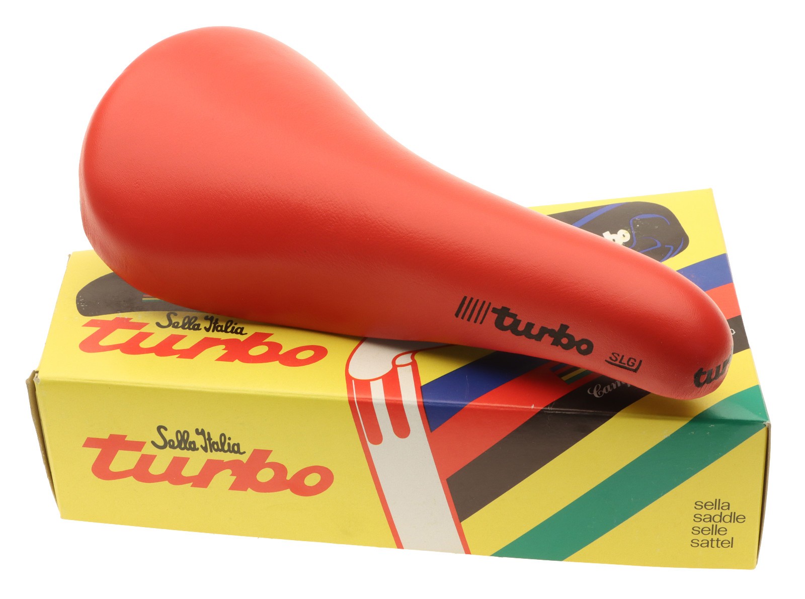 Selle Italia Turbo SLG Saddle Alloy Rails Red Buffalo Leather 90s NOS NIB NEW