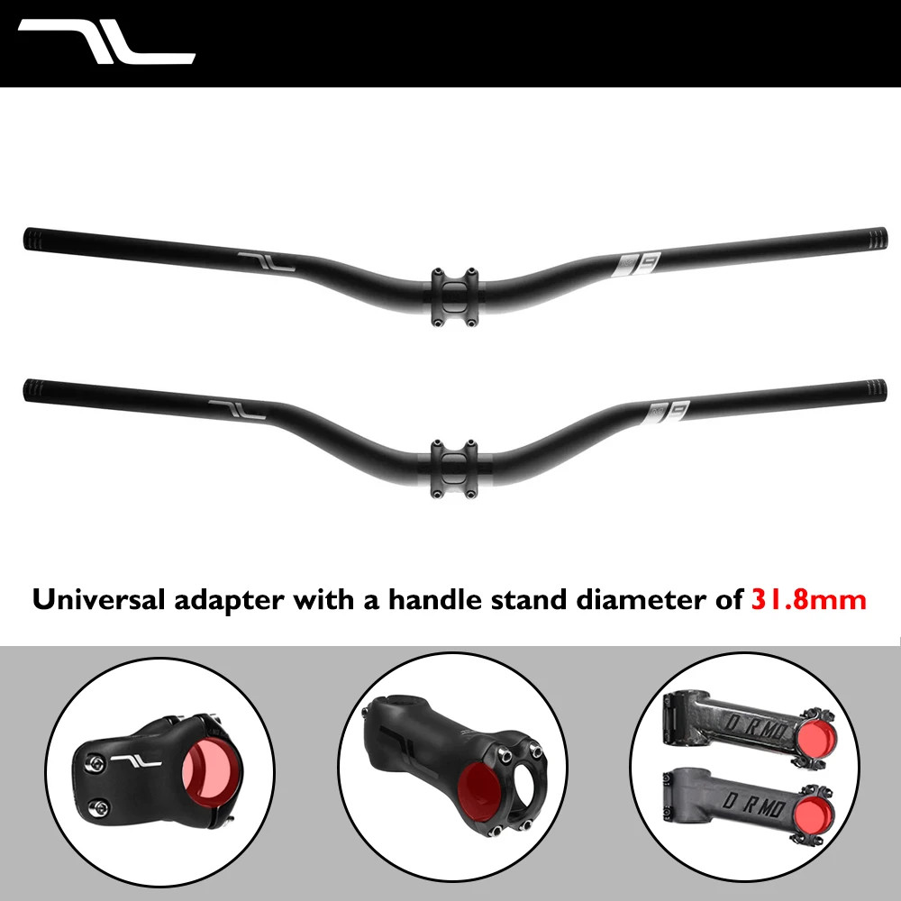 Carbon Mountain Bike Handlebar 31.8mm Clamp 780-800mm 30/50mm Rise 8 Sweep