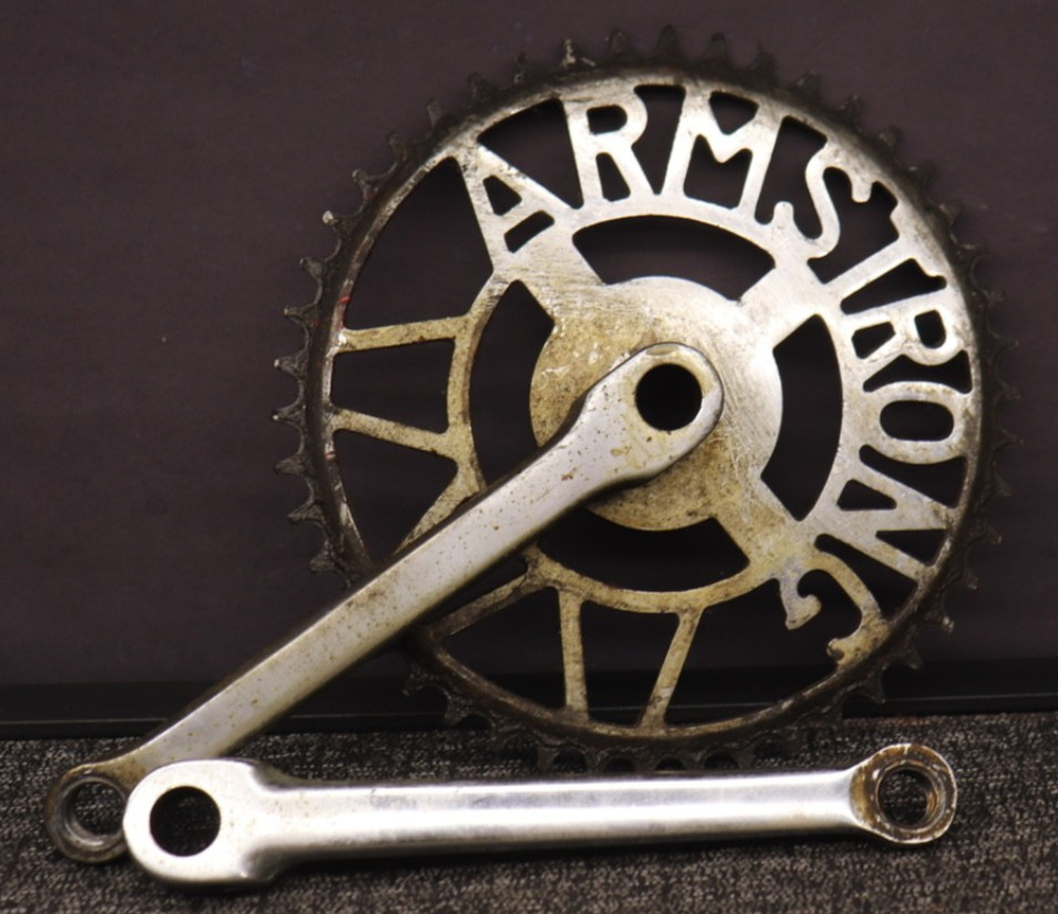 Vintage Armstrong Right & Left Crankset Crank Arm Cottered Pin 9/16″ Pedals