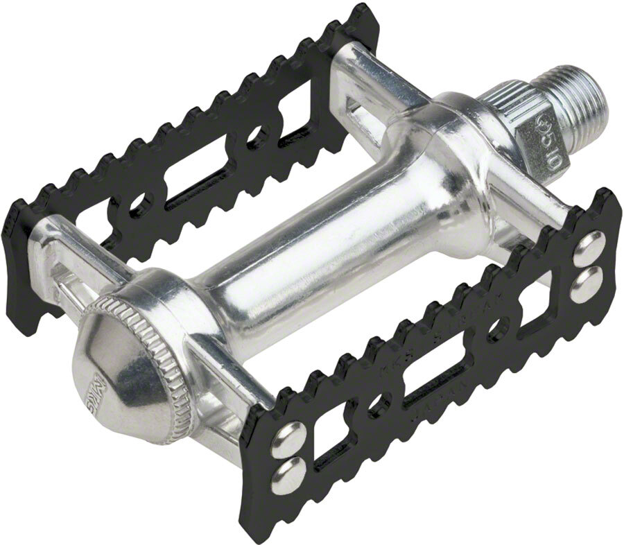 MKS Sylvan Stream Cage Pedals 9/16″ Chromoly Spindle Aluminum Body Silver/Black