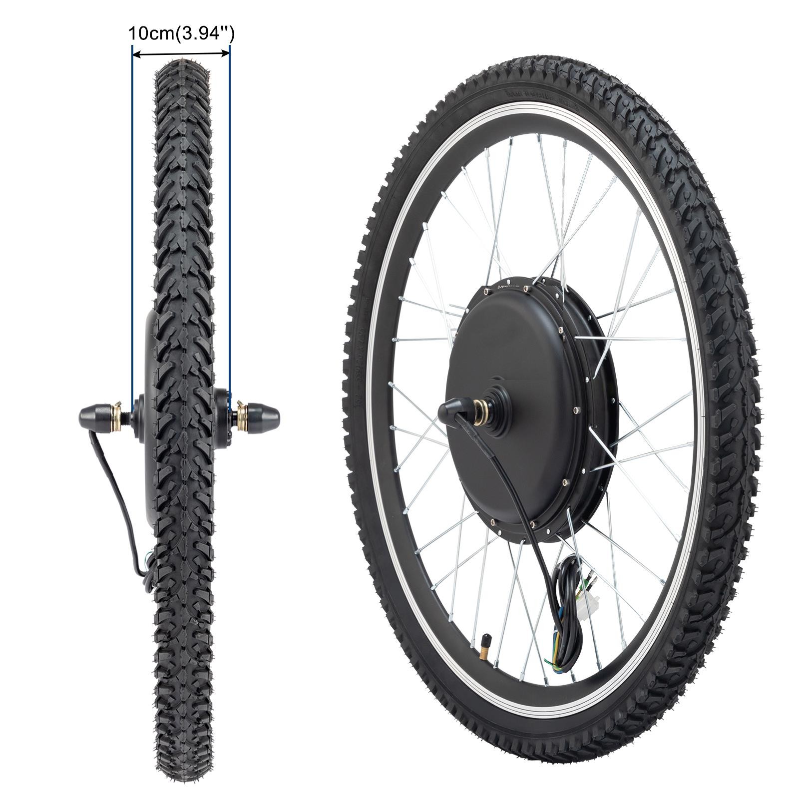26 inch Front Wheel E-Bike Electric Bicycle Conversion Kit 48V 1000W Hub Motor