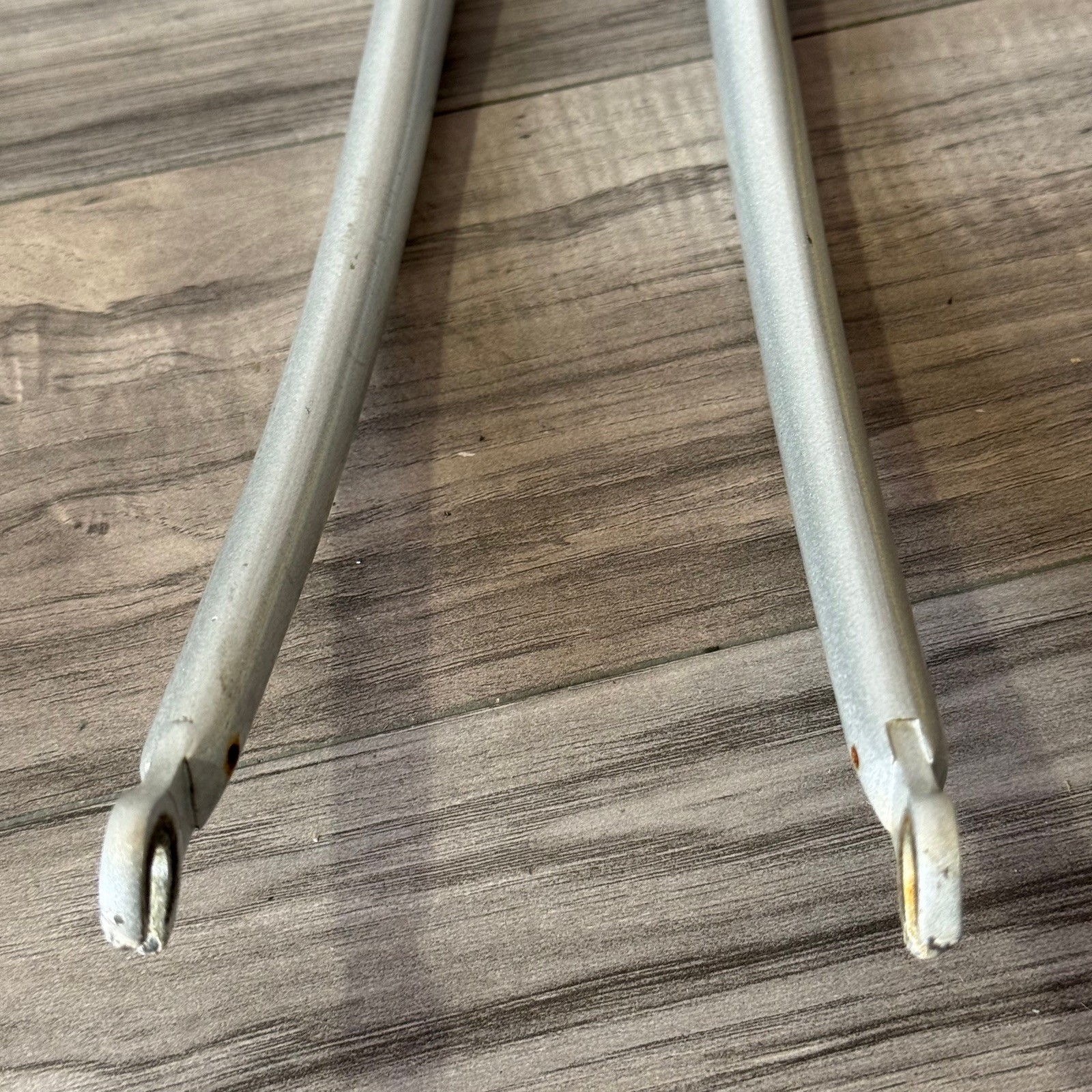 Bridgestone 700C Road Fork 1-Inch Threaded Short 125 Steerer Lugged Crown Silver