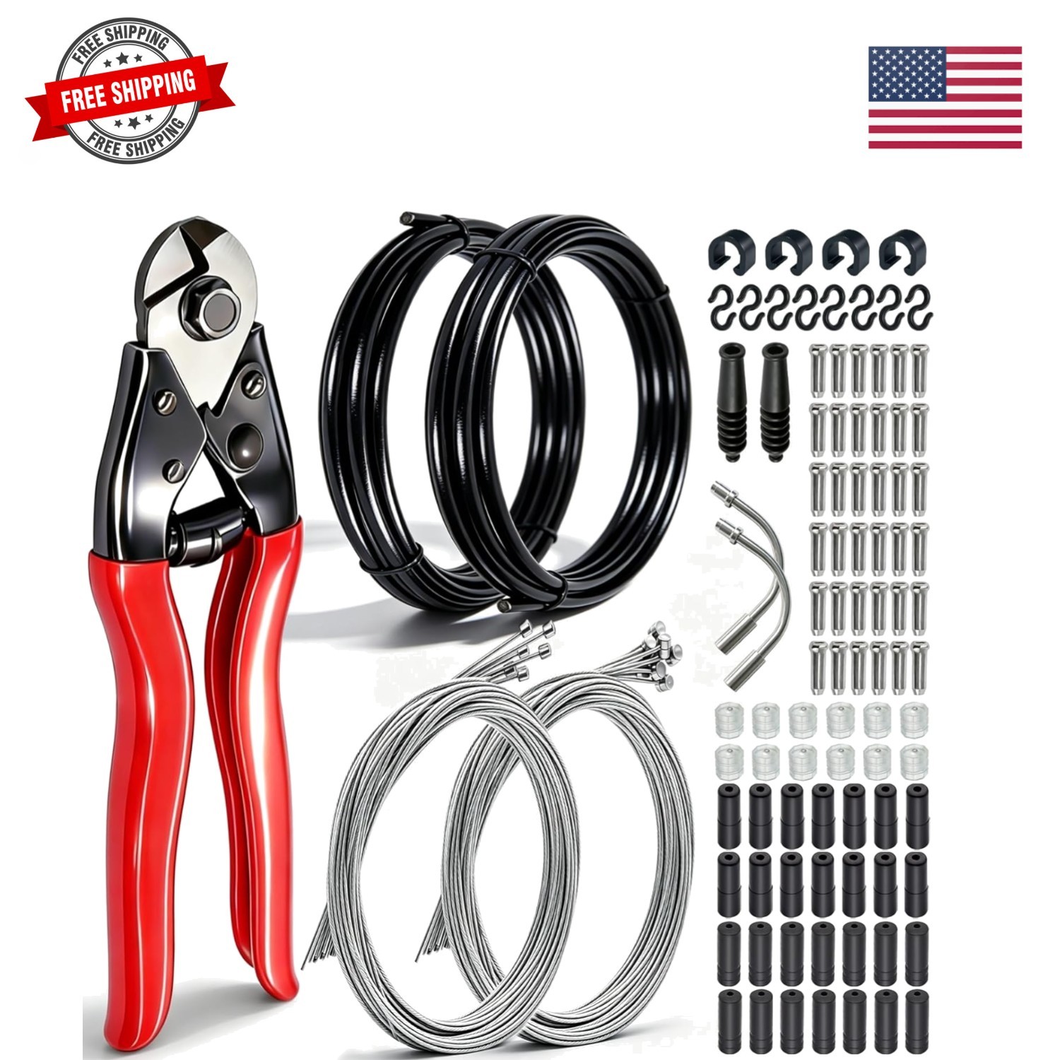 107PCS Stainless Steel Wire Cutter Bike Brake Cable Housing Shifter Cable Hou…