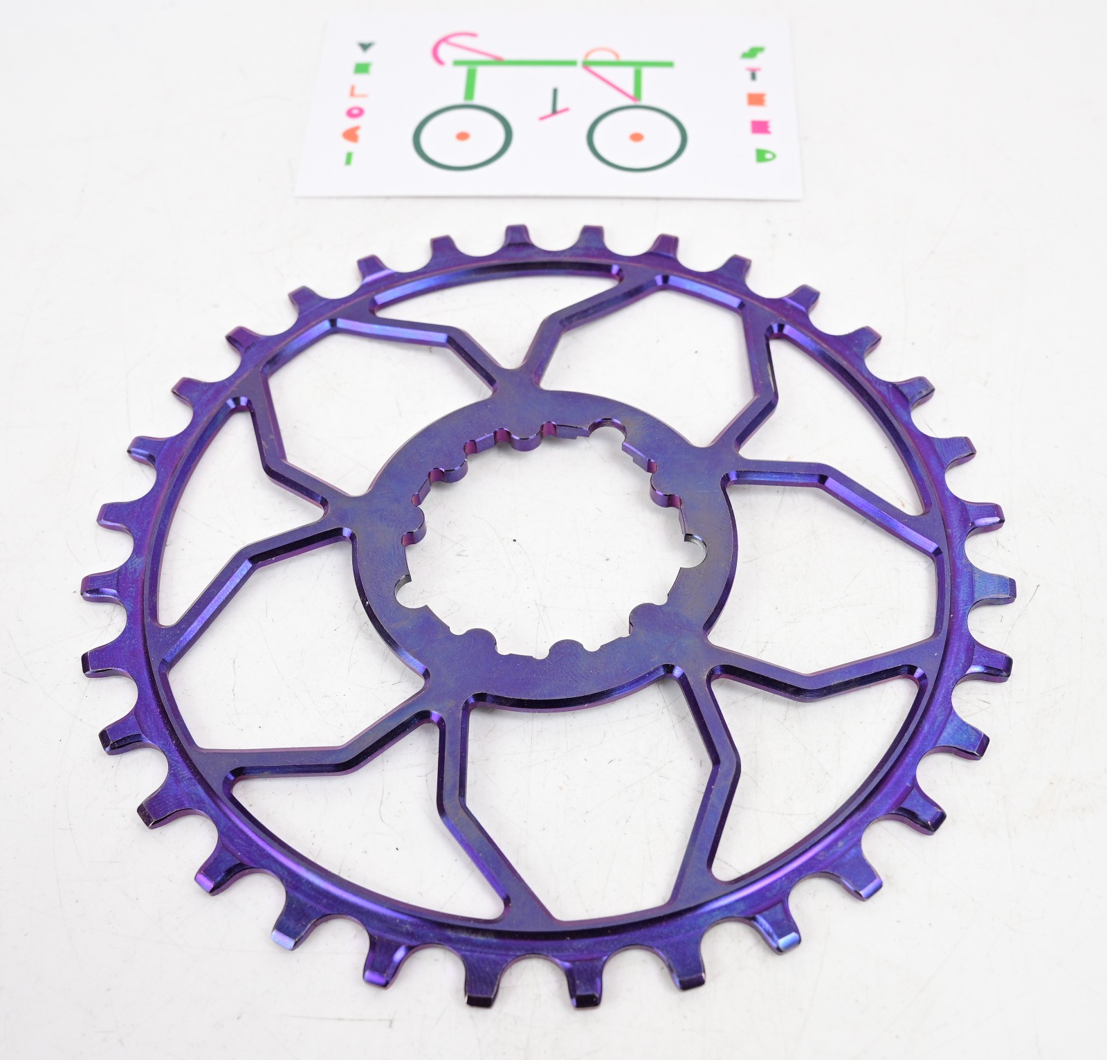 5DEV Titanium Purple, SRAM 3-Bolt Direct Mount Bike Chainring, 32T, 3mm Offset