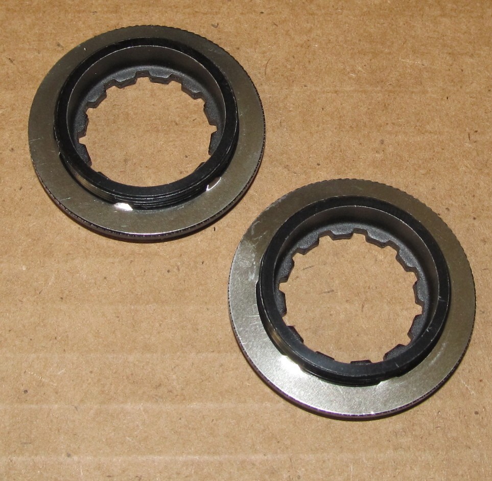 Pair Shimano Centerlock Disc Brake Lock Rings, Black, Aluminum NEW