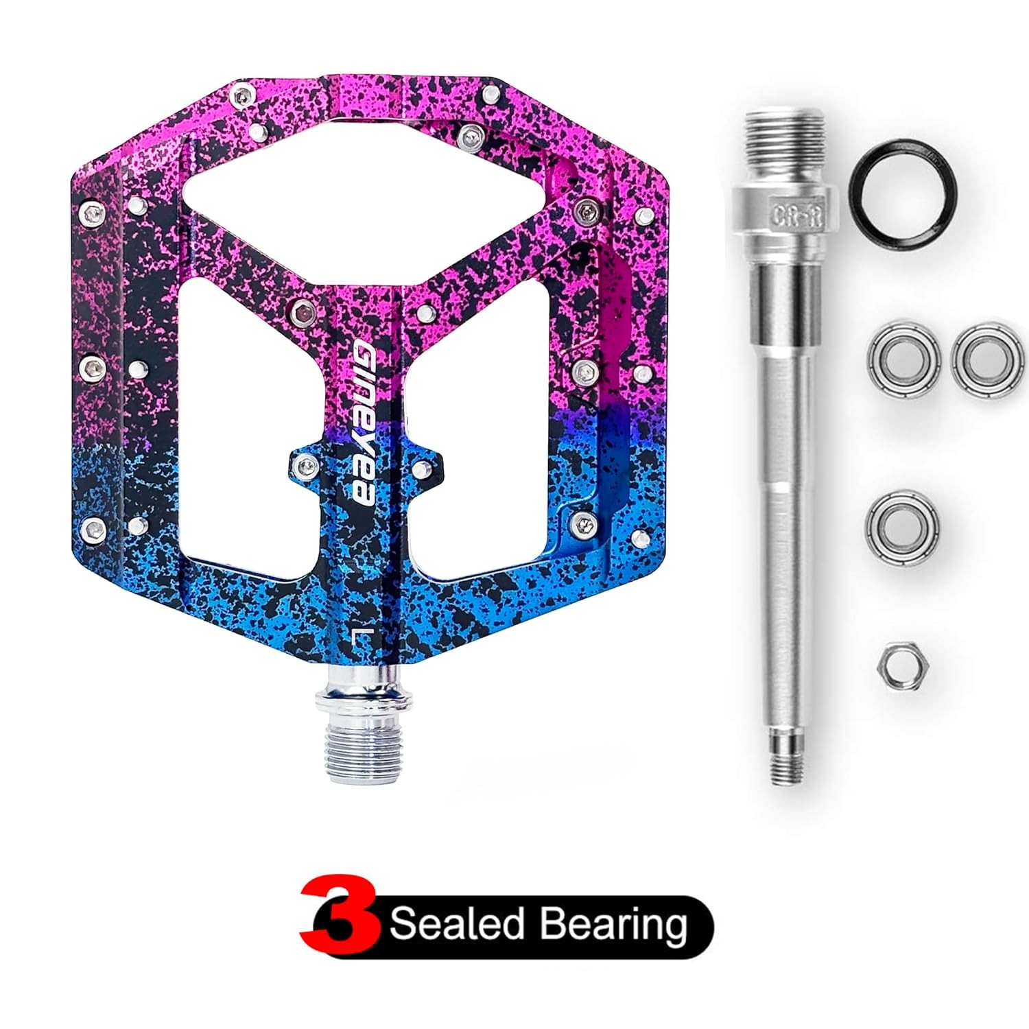 Mountain Bike Pedals Aluminum Alloy Flat Platform 9/16″ Sealed Bearing