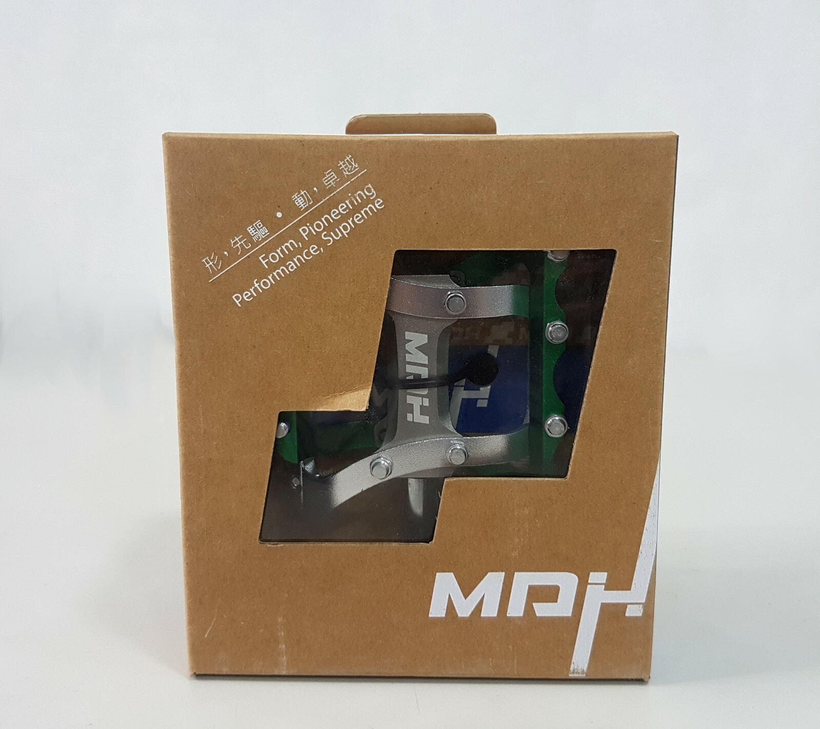 MDH Change – Small Area PVB03 275g 92x75x30mm Bicycle Pedal Silver Green