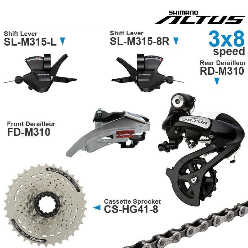 SHIMANO ALTUS ACERA 3×8 Speed Groupset M315 Shifter M310 Derailleur Cassette MTB