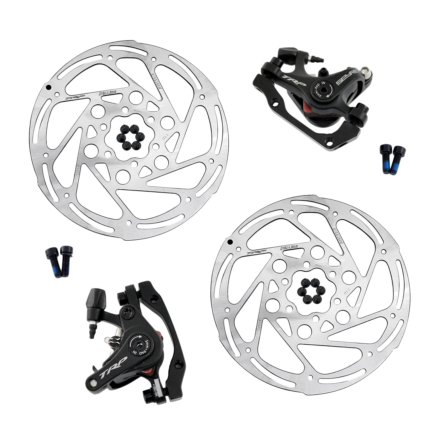 TRP SPYRE-C Road Alloy Mechancial Disc Brake Set 160mm Rotor (Front+Rear)