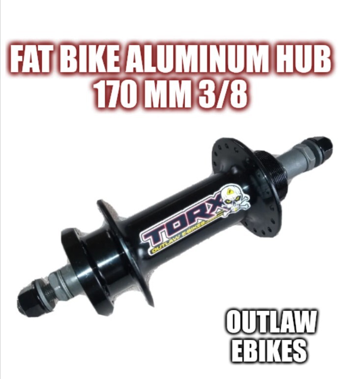Fat bike rear hub 170mm 36H 3/8″ freewheel aluminum disc type.