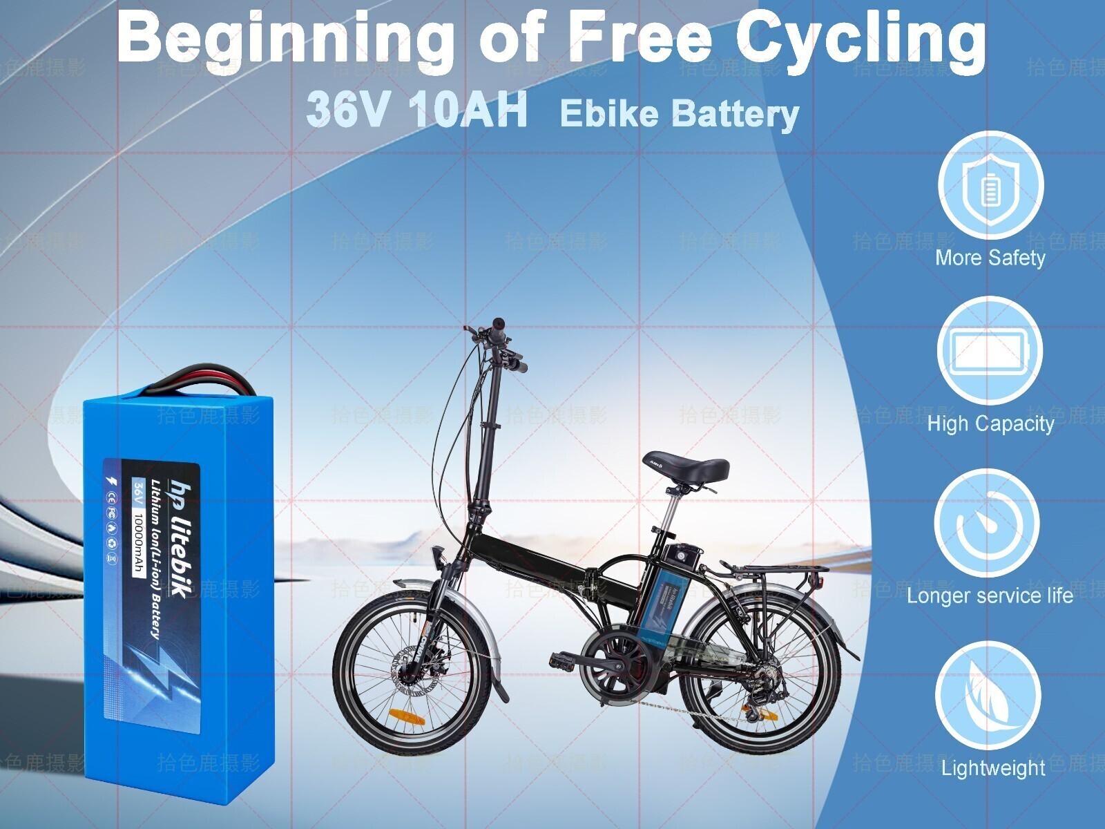 Electric Ebike Scooter Bicycle Motor 36V 10AH Lithium Li-ion Battery w/Charger