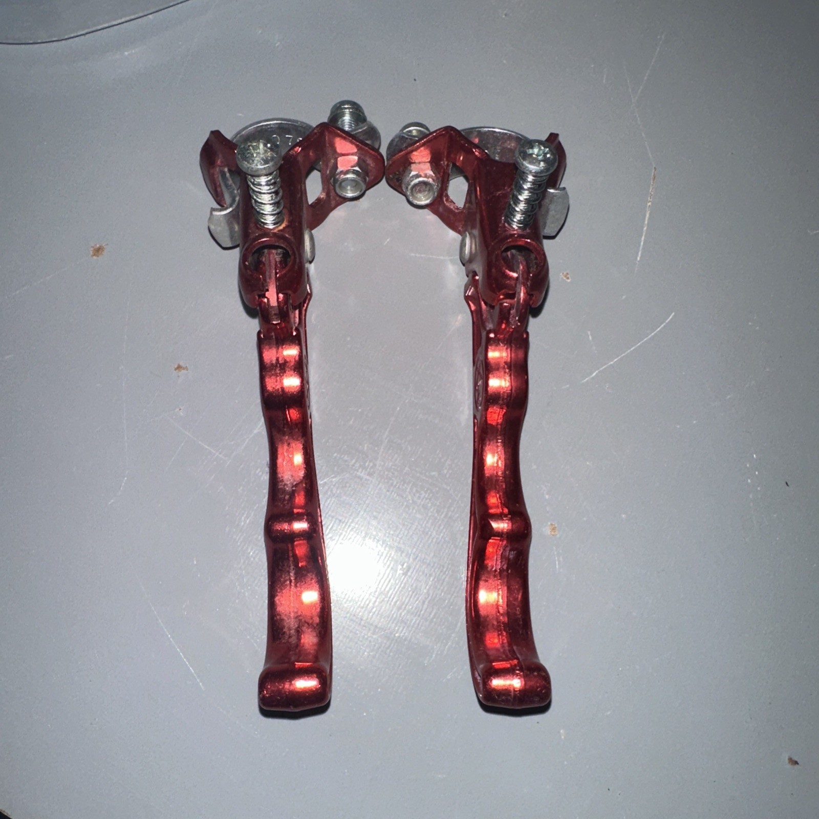 Dia Compe 1980’s Tech 2 Finger MX Brake Lever Pair Red Old Stock