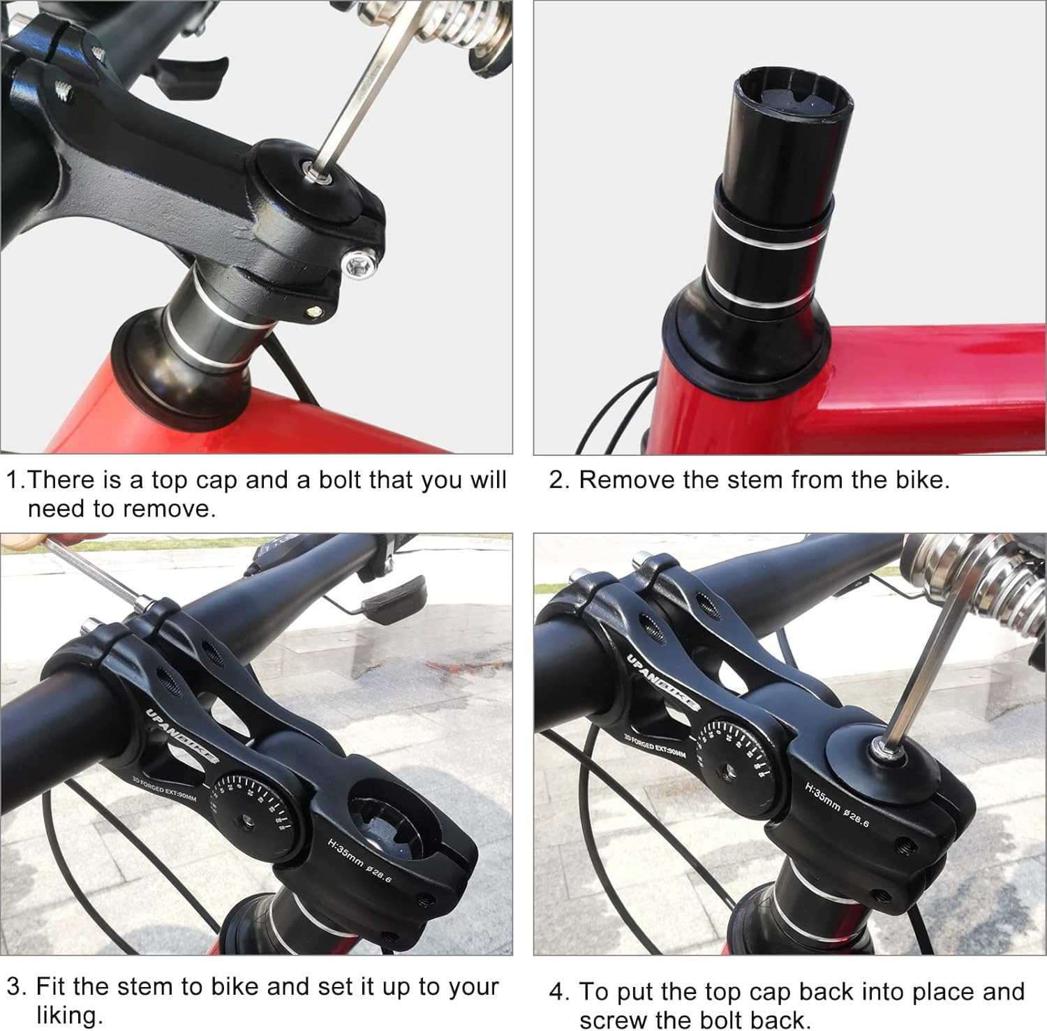 Bike Adjustable Stem 31.8mm 85 Degree 90mm 110mm 145mm Aluminum Alloy Riser E…