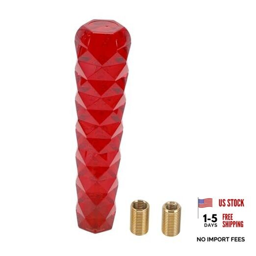Diamond Pattern Crystal Shift Knob Universal for Automatic and Manual 20cm Red