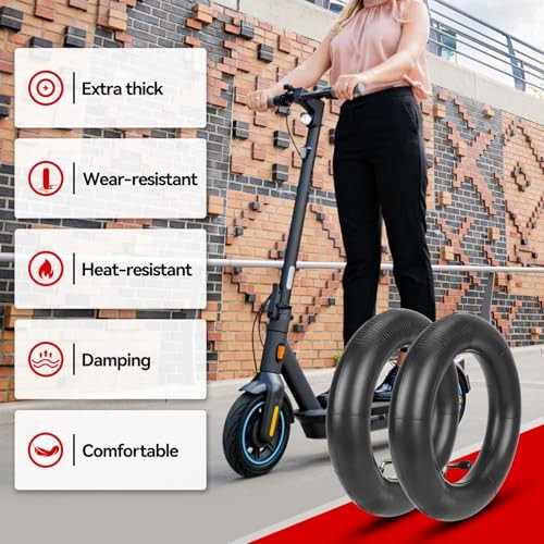 10 Inches Inner Tube 10×2.125, Thicker 2 mm Heavy-Duty Inner 90° Angled Valve
