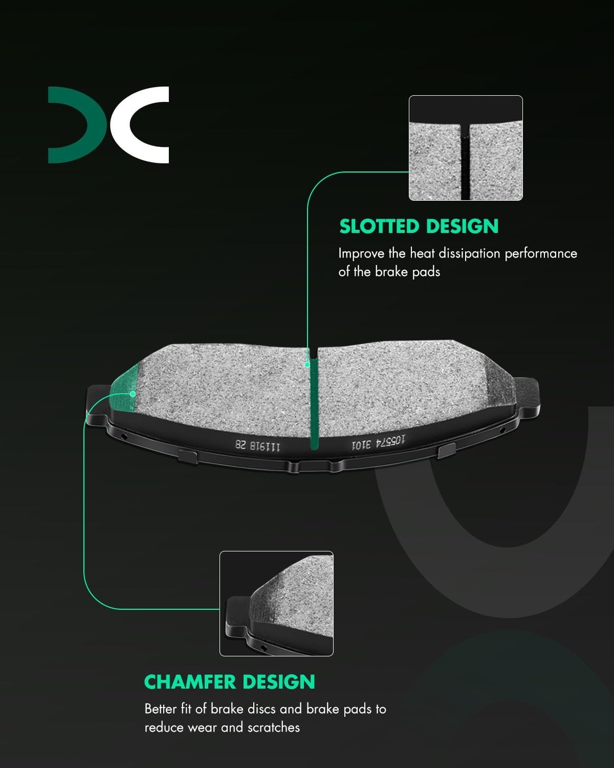 Scitoo Disc Brake Pads Kits Front Rear 8Pcs Brake Pads Set Fit For Honda For