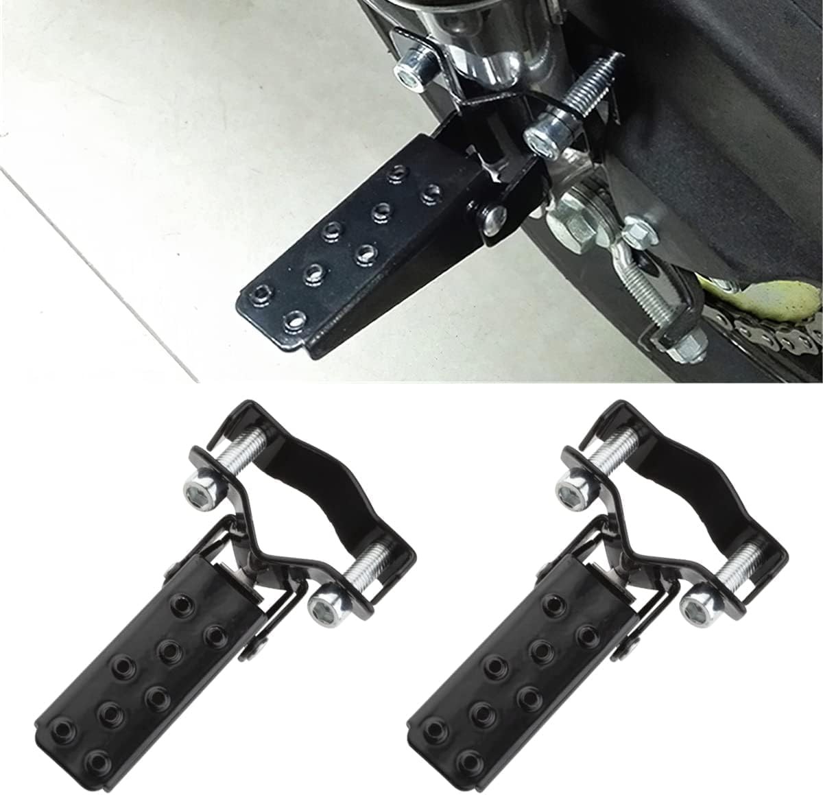 A Pair Universal Foldable Foot Pedals Pegs for Ebike Motorcycle Mini Bike Foot