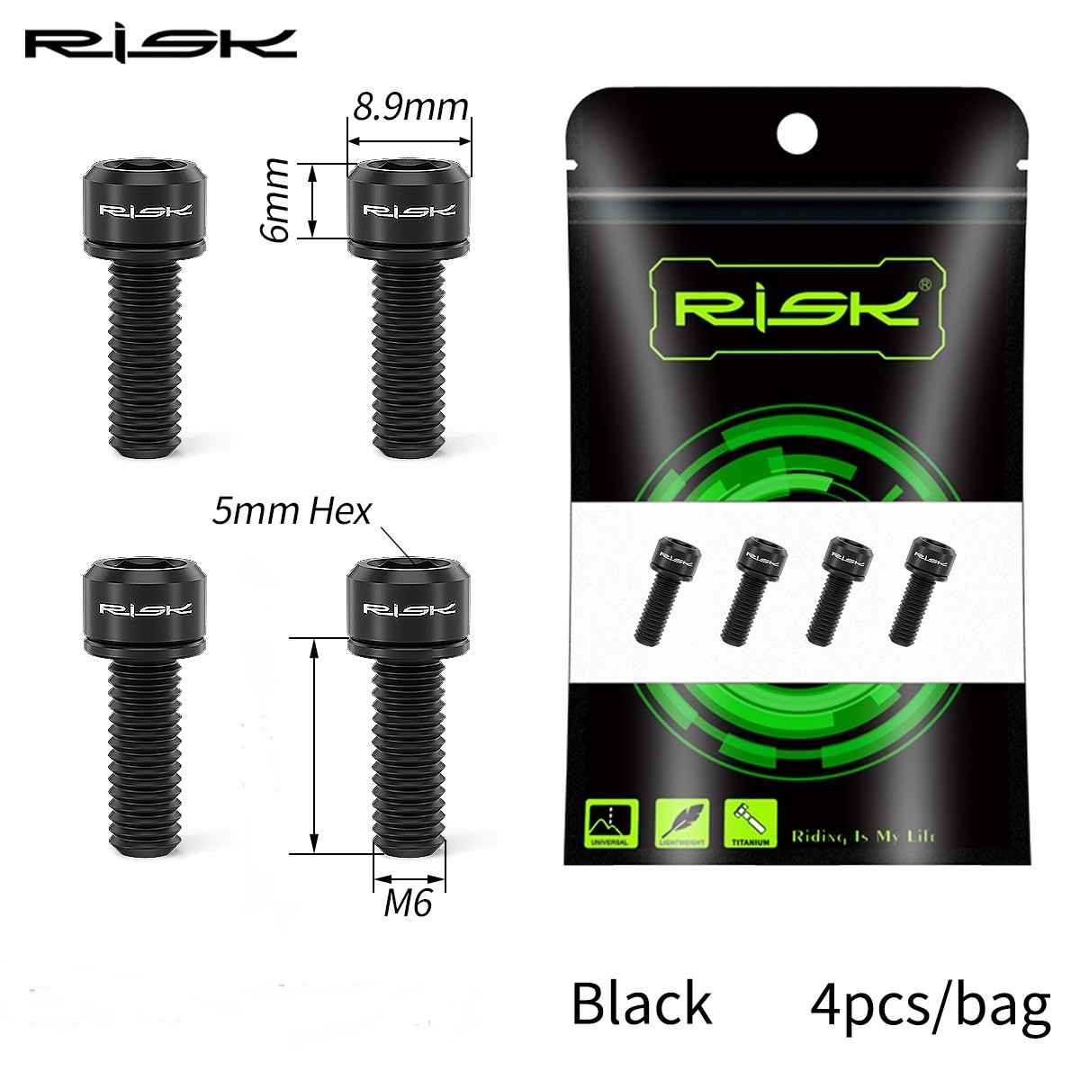 4pcs/set M6*18/20mm Disc Brake Bolt Clamp Titanium Alloy MTB Bike Bicycle Screw