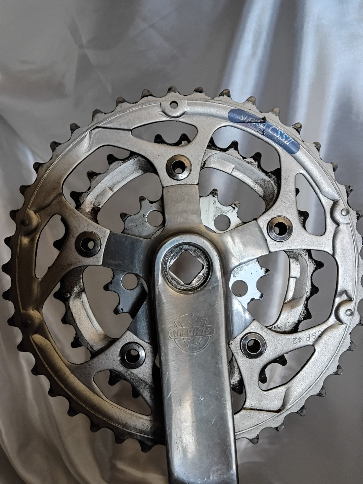 White Industries by Sugino 175mm Triple Crankset 42/32/20 Square Taper Silver