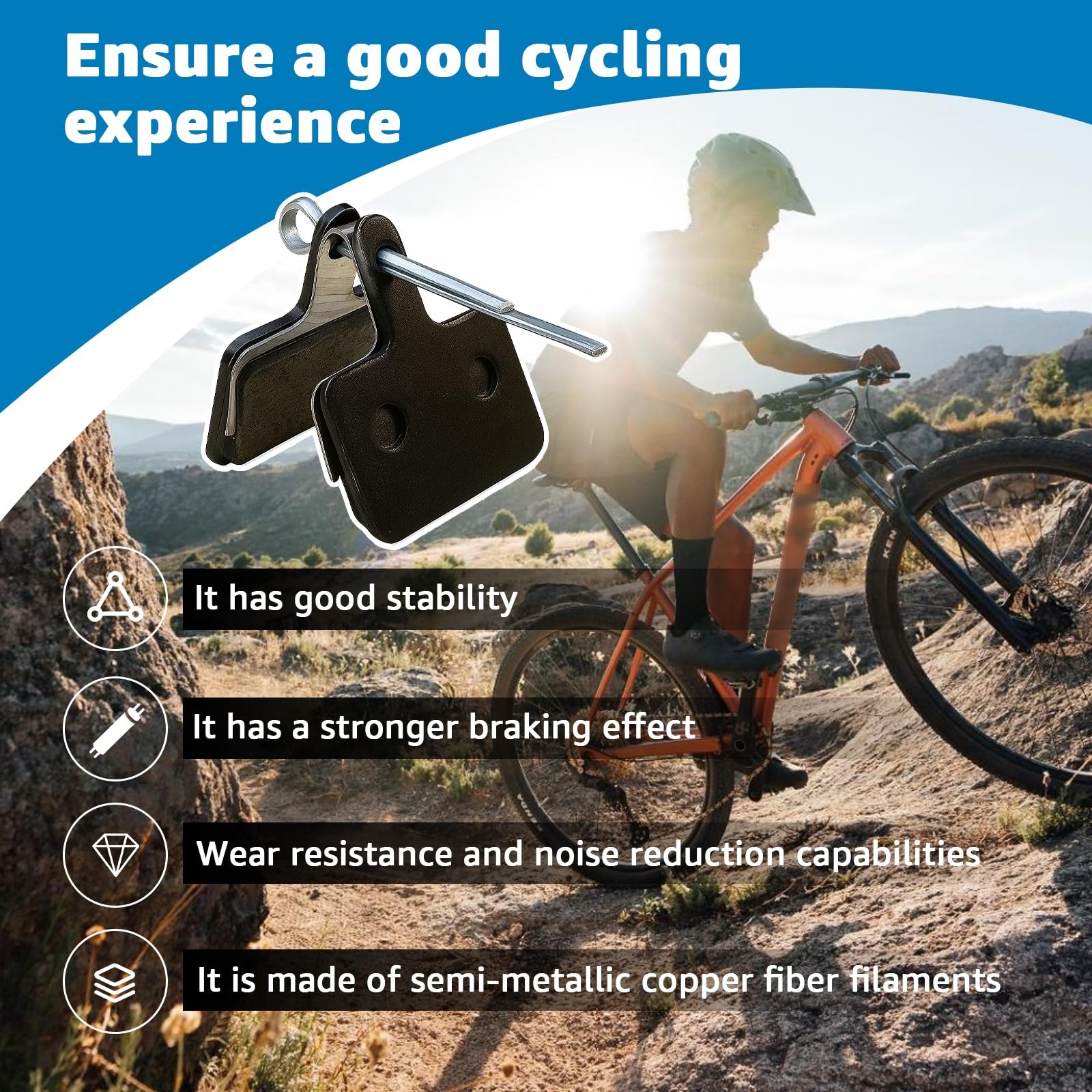 27 Pairs Bike Brake Pads, Bicycle Disc Brake Pads Replacement Ebike Brake Pad…